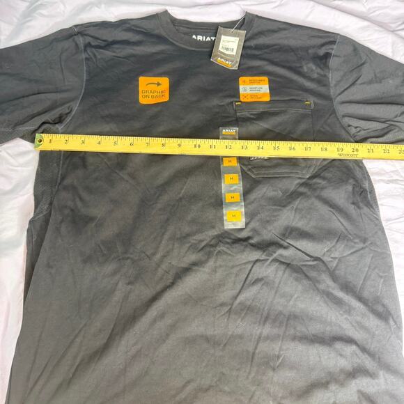 Ariat Rebar Men's sz Medium Black Short Sleeve Workman Working Dog Shirt NWT - Picture 10 of 12